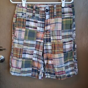 Vintage American Eagle Patchwork Madras Plaid Shorts Size 29 Chino‎ Y2K